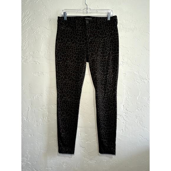 Liverpool cheetah print stretchy skinny jeans womens 8/29 punk boho chic rocker - Picture 1 of 6